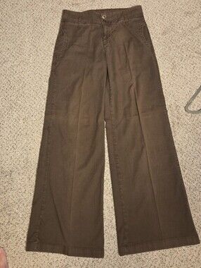 XCVI Wide Leg Cotton Pants Trousers Brown Tan Style 2769 Womens 4 Minimalist Y2k